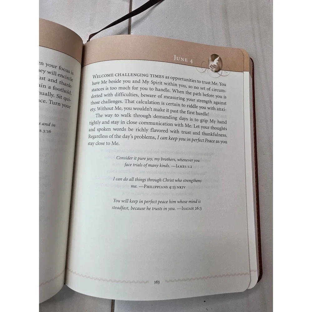 Jesus Calling 365 Day Devotional Sarah Young Brown‎ Faux Leather Deluxe Edition